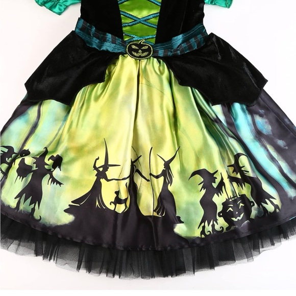 Halloween Witch Costumes for Girls,Green Witch,Rainbow Witch,Skeleton Witch - Picture 9 of 10